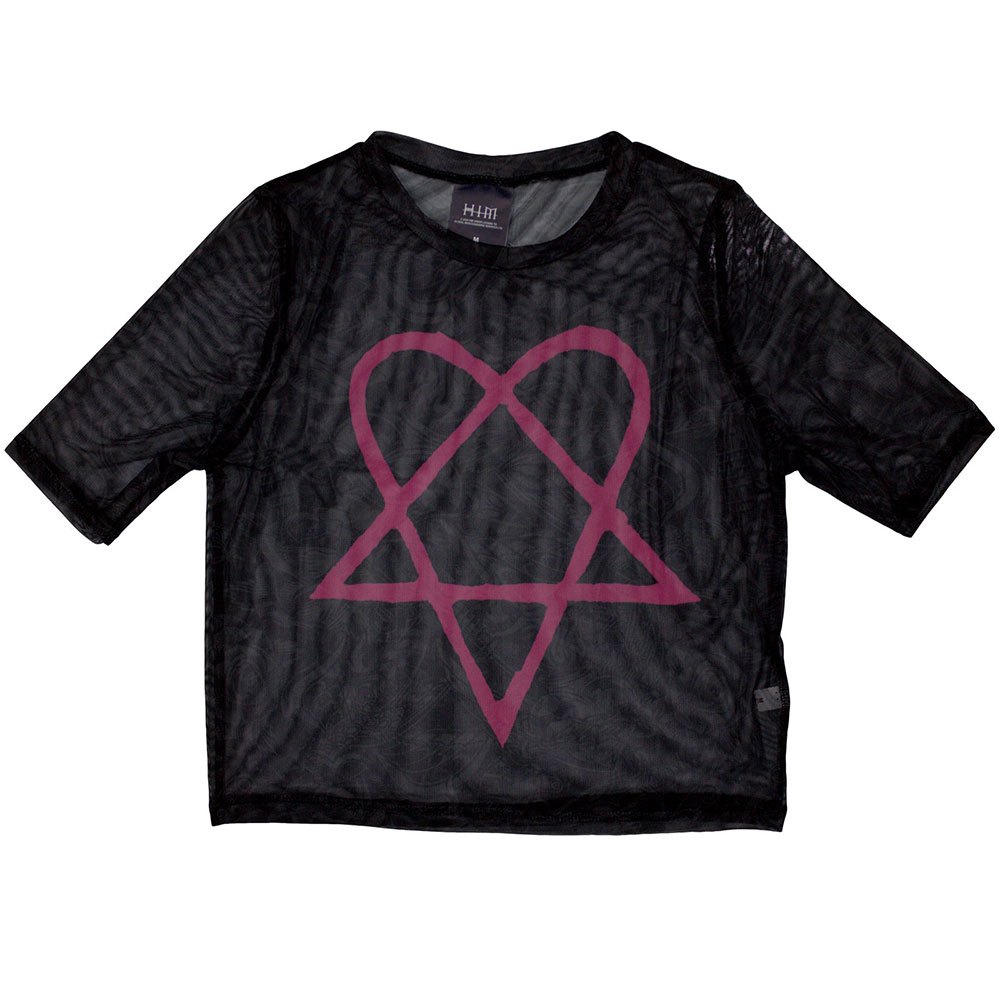 Him - Pink Heartagram Crop top - Zwart